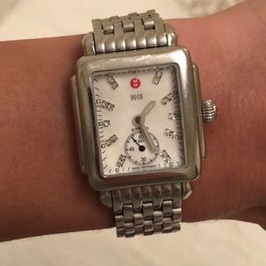 Michele Silver Deco Watch